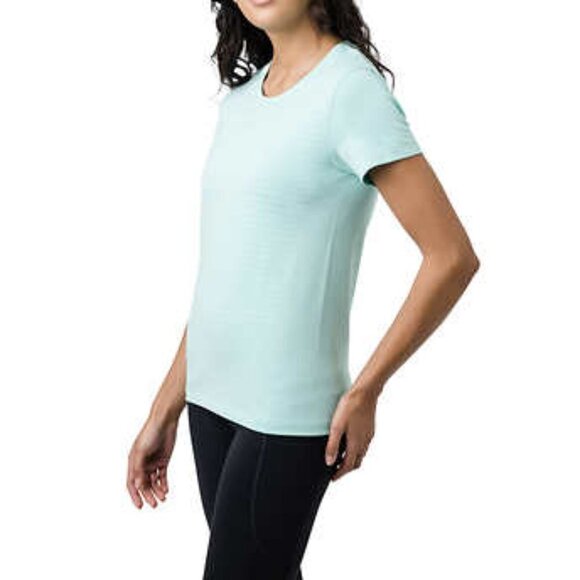 NEW Tuff Athletics Short Sleeved Seamless Top | Light Aqua - Picture 2 of 8